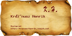 Krénusz Henrik névjegykártya