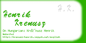 henrik krenusz business card